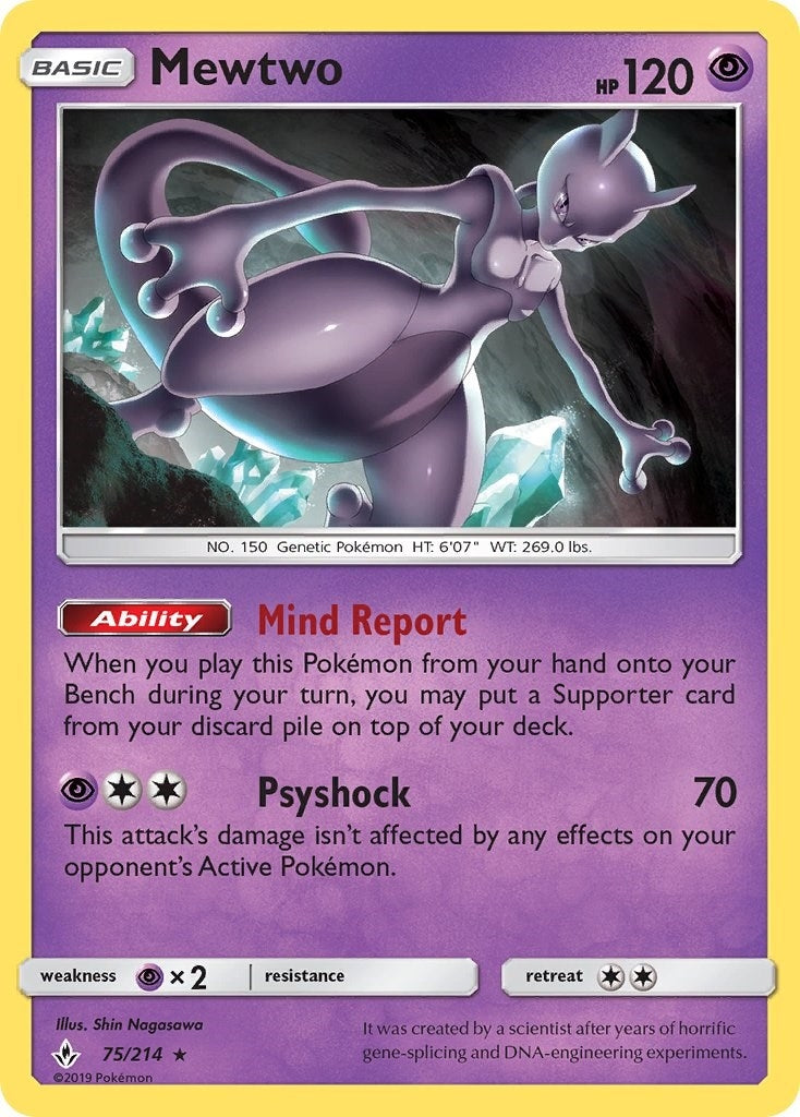 Image for Mewtwo (75/214) (SM10) - Pokemon