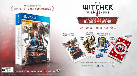Witcher 3 Wild Hunt Blood and Wine Expansion Pack (Only has Card Decks) PS4