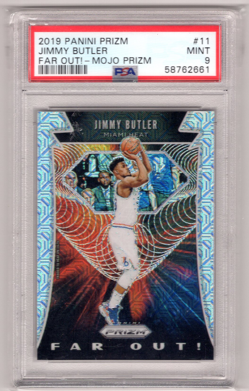 2019 Panini Prizm Jimmy Butler Far Out! - Mojo Prizm PSA 9