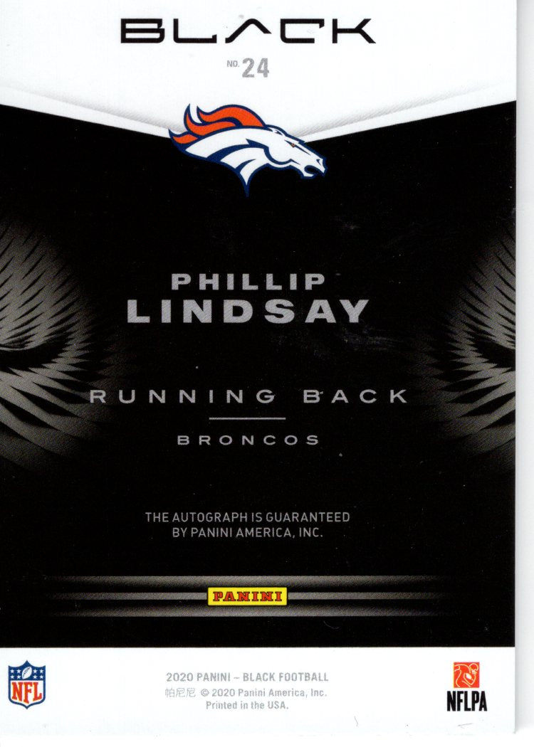 2020 Panini Black Phillip Lindsay Auto 25/50
