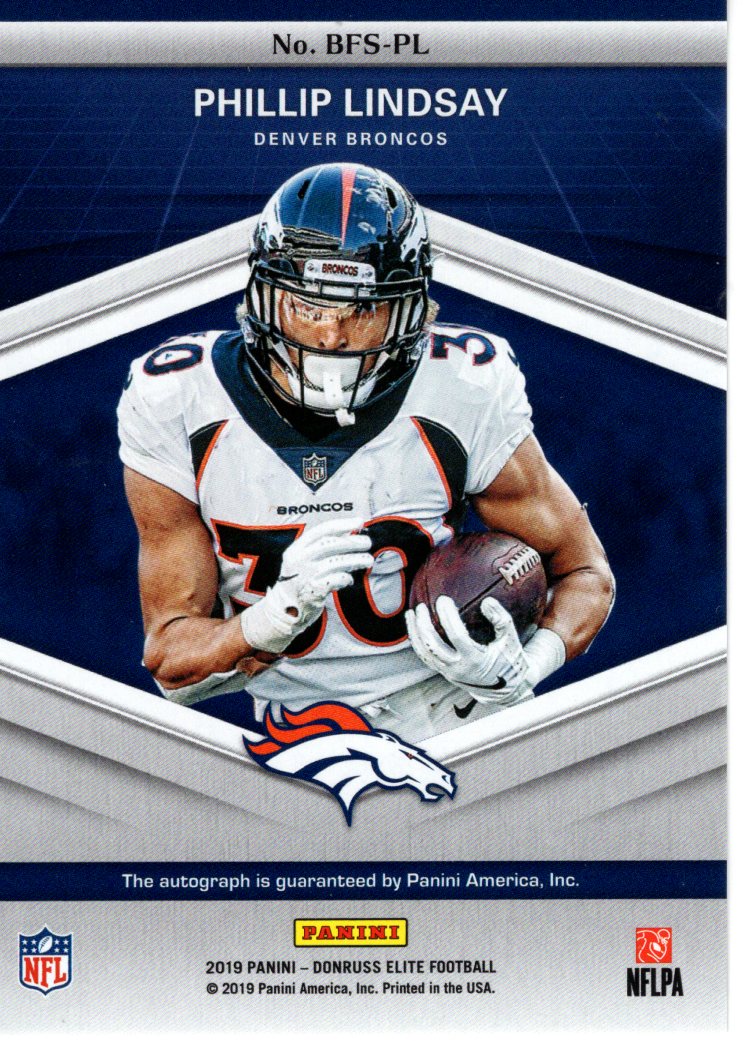 2019 Panini Donruss Elite Phillip Lindsay Auto 30/99