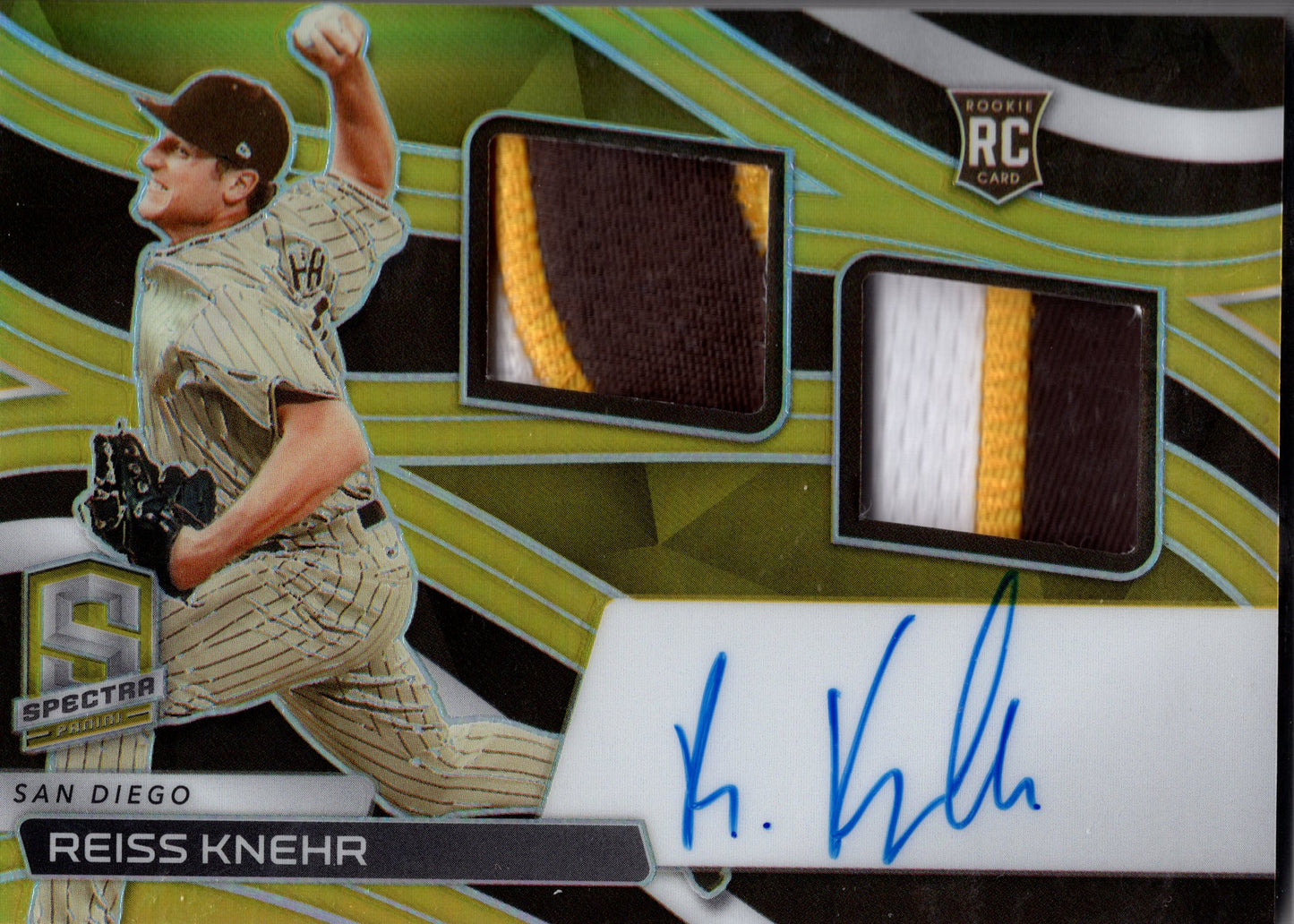 2022 Panini Spectra Reiss Knehr Gold Duo Patch RC Auto 2/10