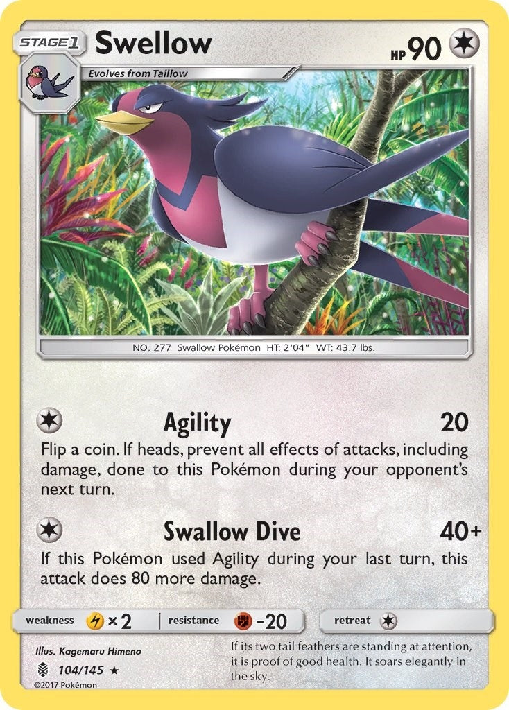 Image for Swellow (104/145) (SM02) - Pokemon