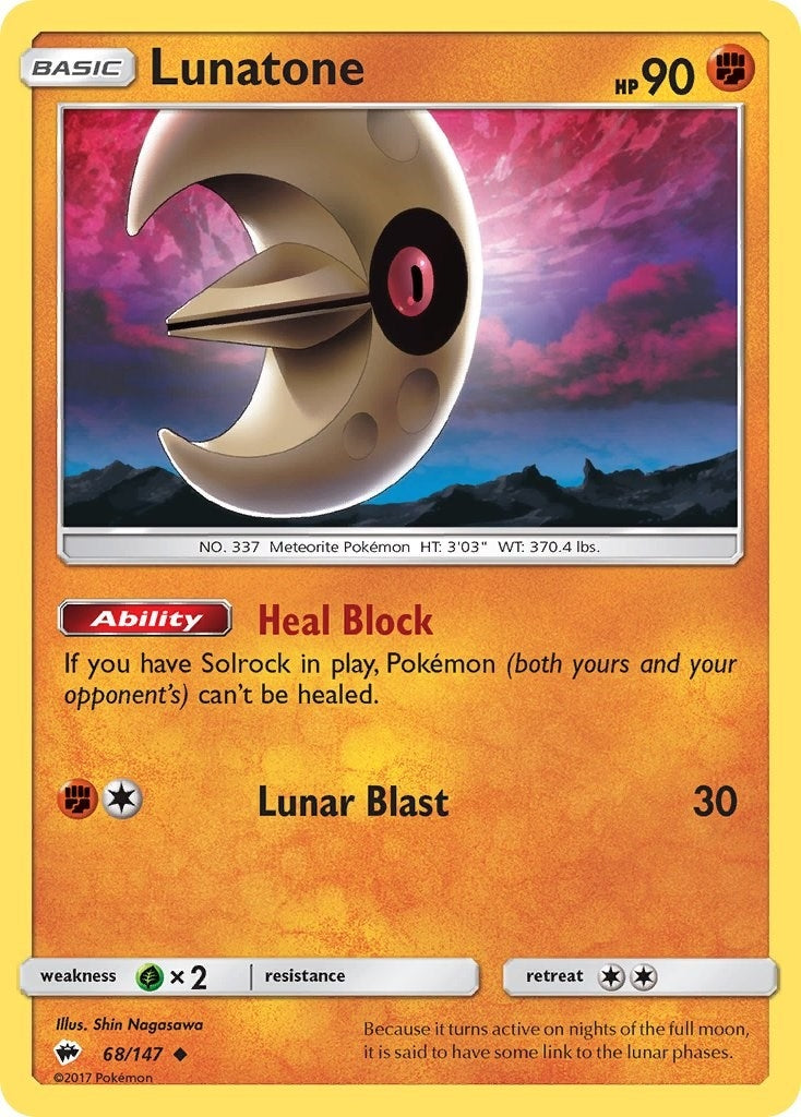 Image for Lunatone (68/147) (SM03) - Pokemon