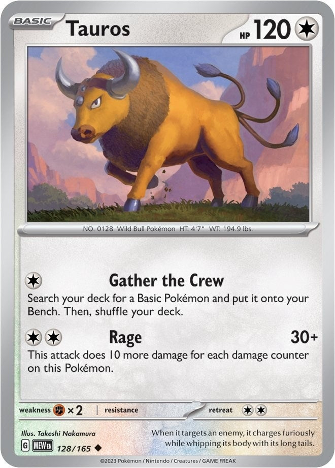 Image for Tauros (128/165) (MEW) - Pokemon