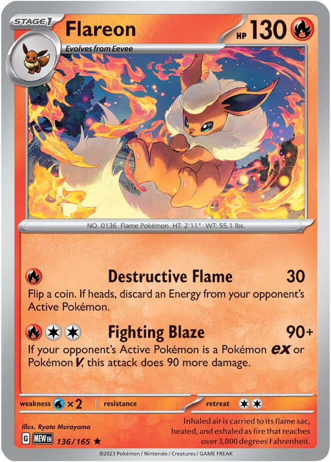Image for Flareon (136/165) (MEW) - Pokemon