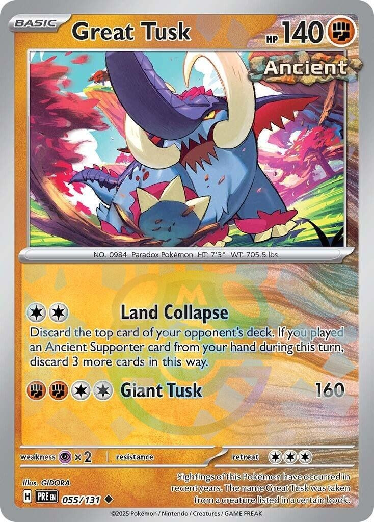 Image for Great Tusk (Master Ball Pattern) (055/131) (PRE) - Pokemon