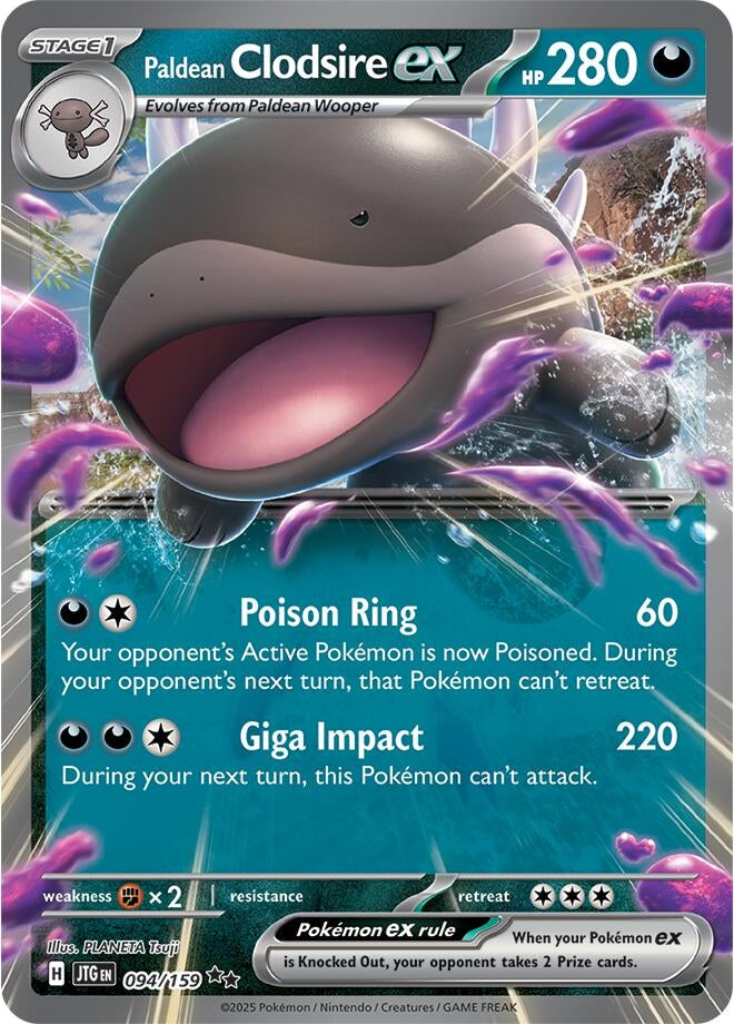 Image for Paldean Clodsire ex (094/159) (JTG) - Pokemon
