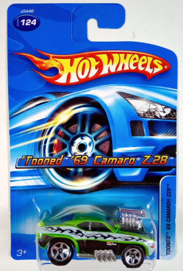 Hot Wheels Green Tooned '69 Camaro Z28