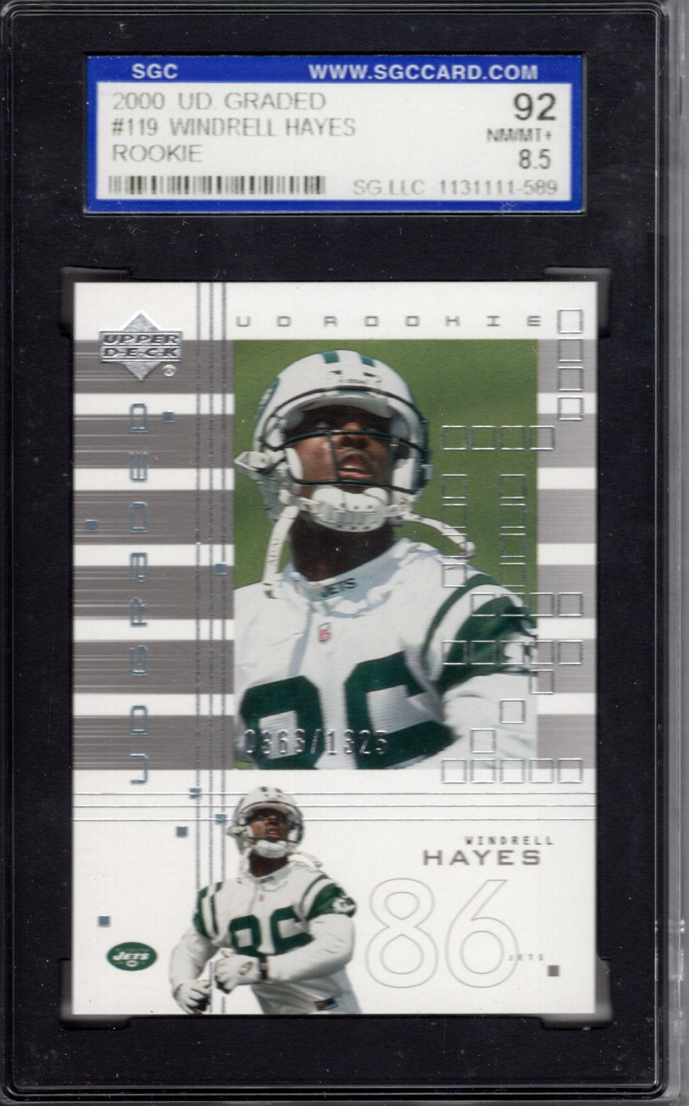 2000 Upper Deck Graded Windrell Hayes SGC 8.5