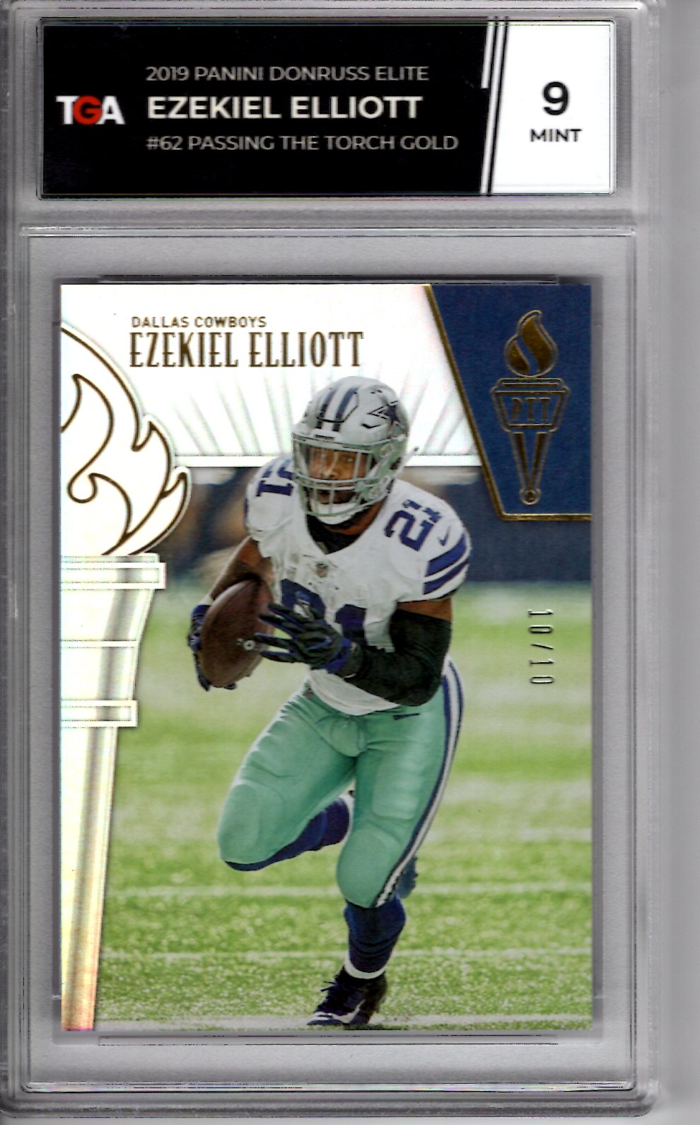 2019 Panini Donruss Elite Ezekiel Elliott 10/10 TGA 9