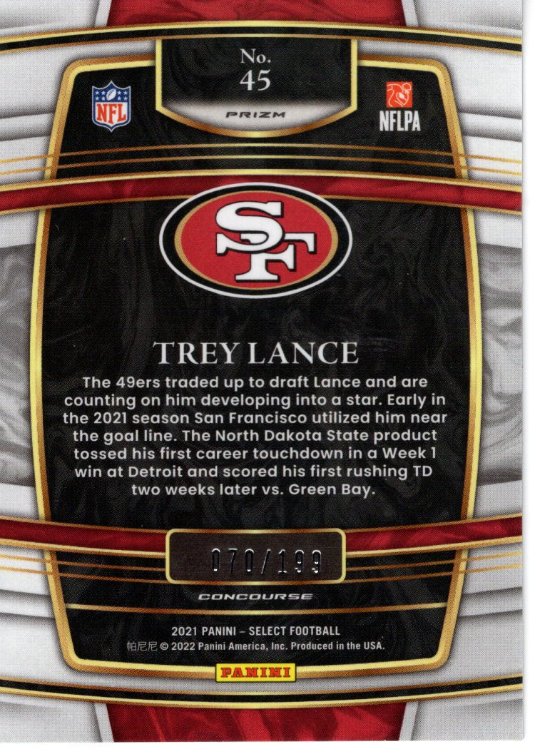 2021 Panini Select Trey Lance 070/199