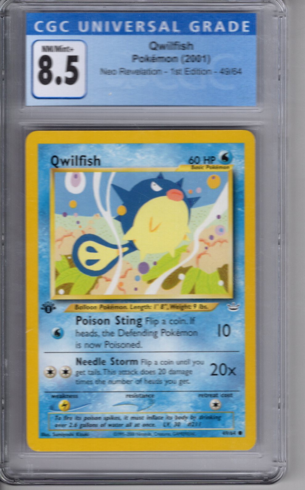 2001 Neo Revelation Qwilfish 1st Edition CGC 8.5