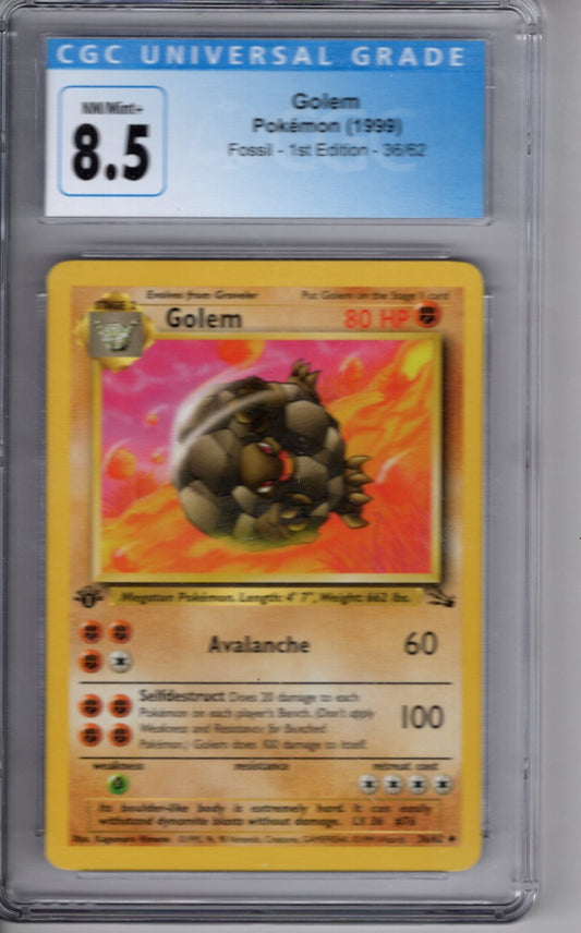 1999 Fossil Golem 1st Edition CGC 8.5