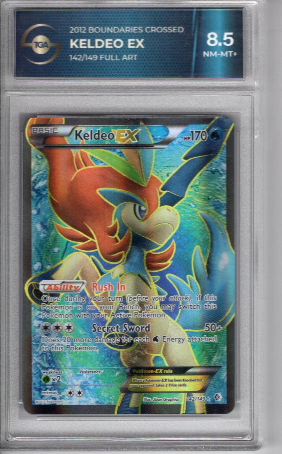 2012 Boundaries Crossed Keldeo EX FA TGA 8.5