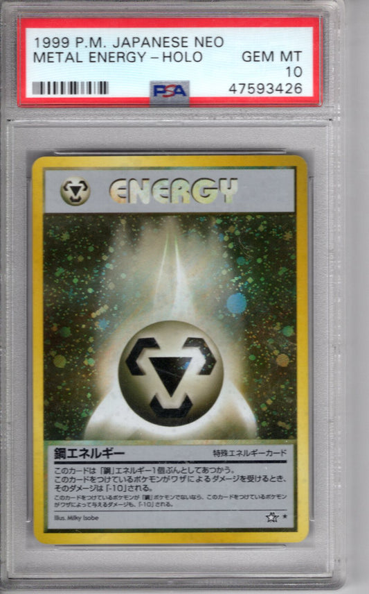 1999 Pokemon JPN Neo Genesis Metal Energy Holo PSA 10