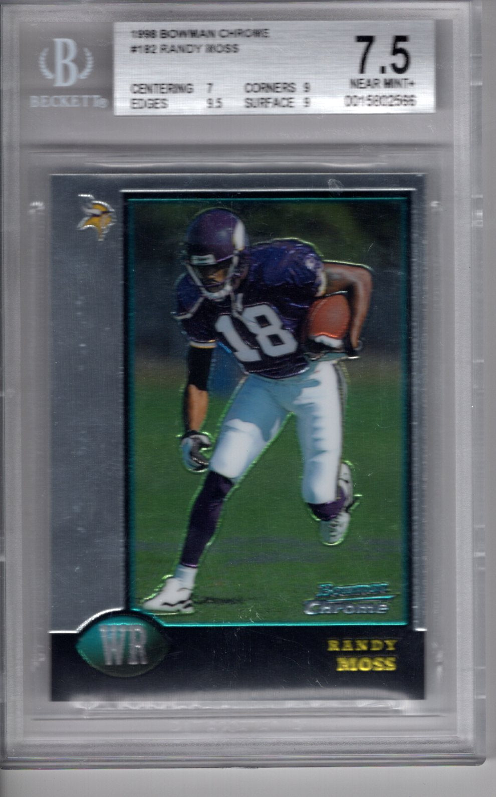 1998 Bowman Chrome Randy Moss Beckett 7.5