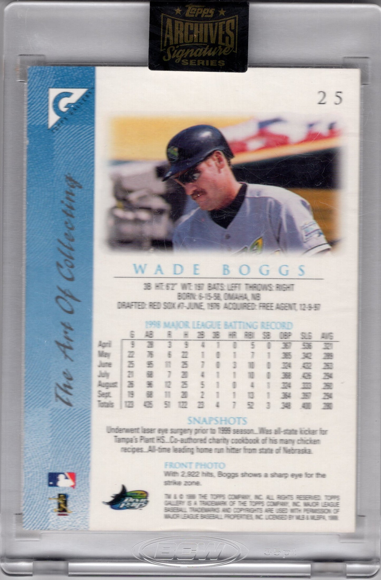 2022 Topps Archives Signature Series Wade Boggs 1/1