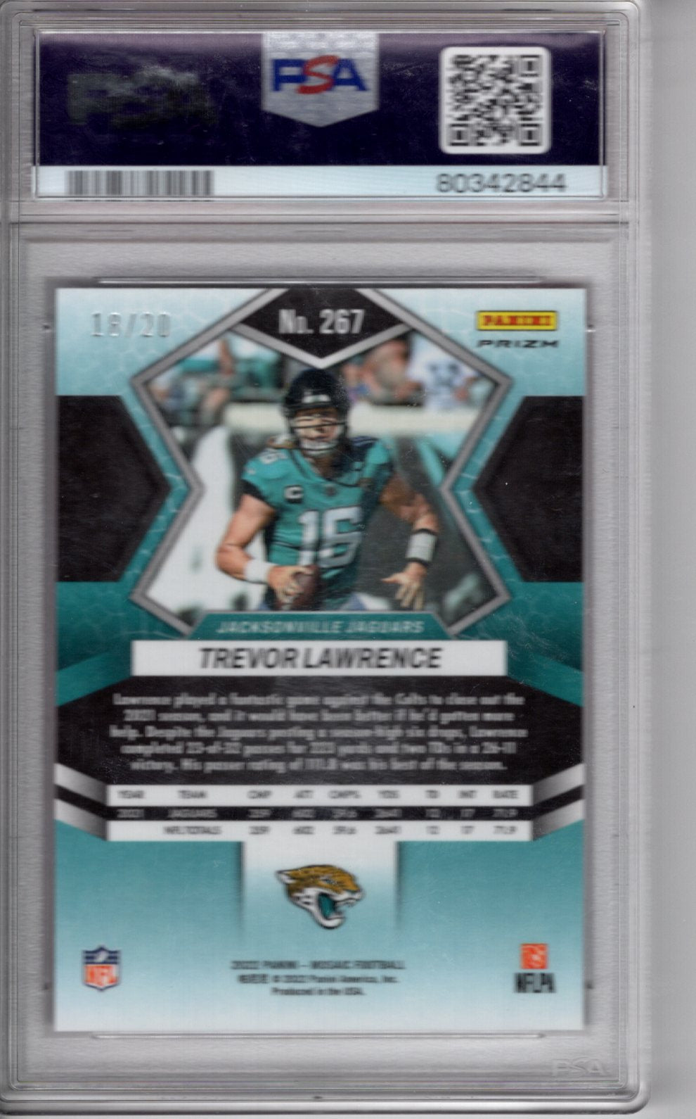 2022 Mosaic Trevor Lawrence No Huddle Pink PSA 9