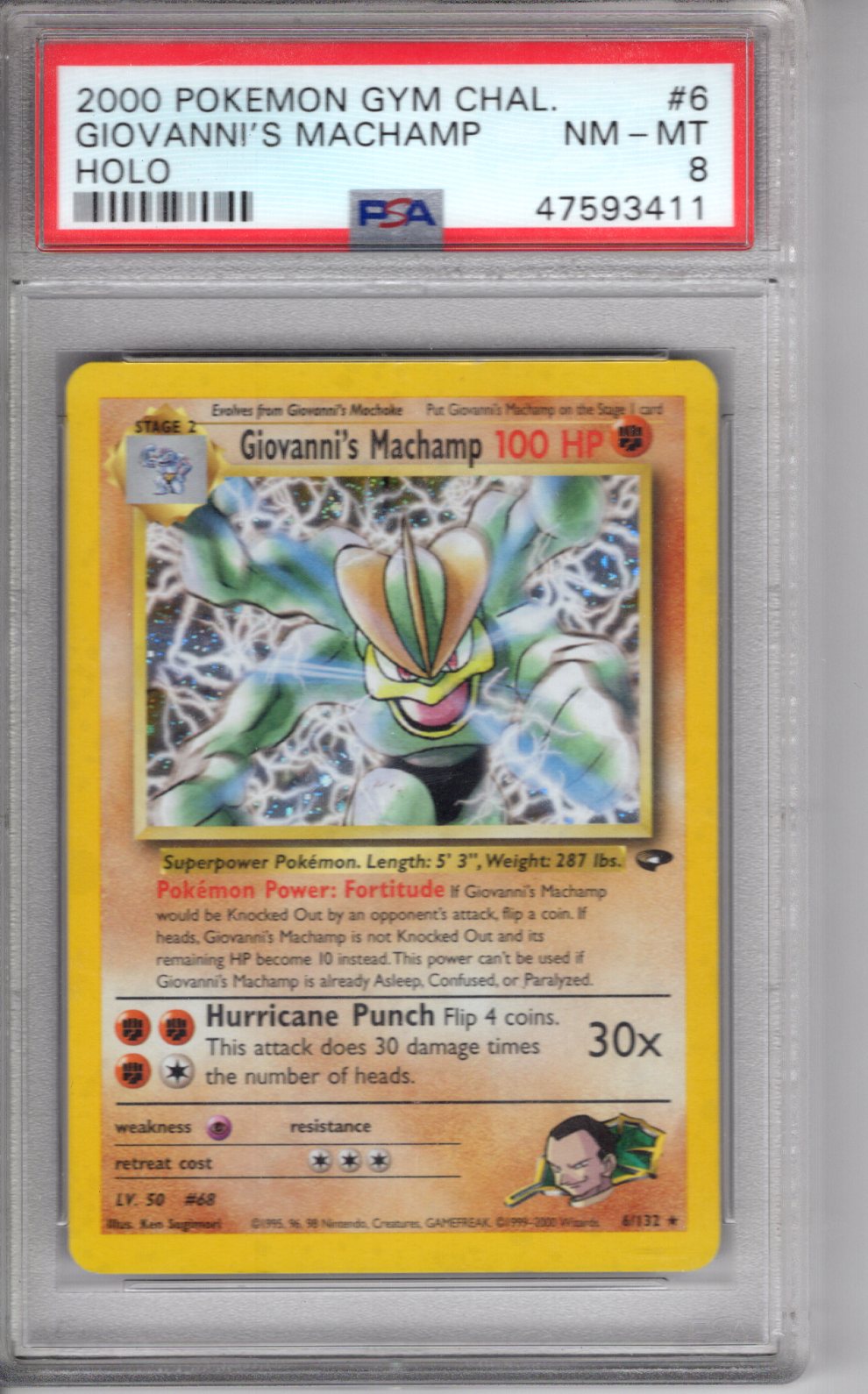 2000 Pokemon Gym Challenge Giovanni's Machamp PSA 8