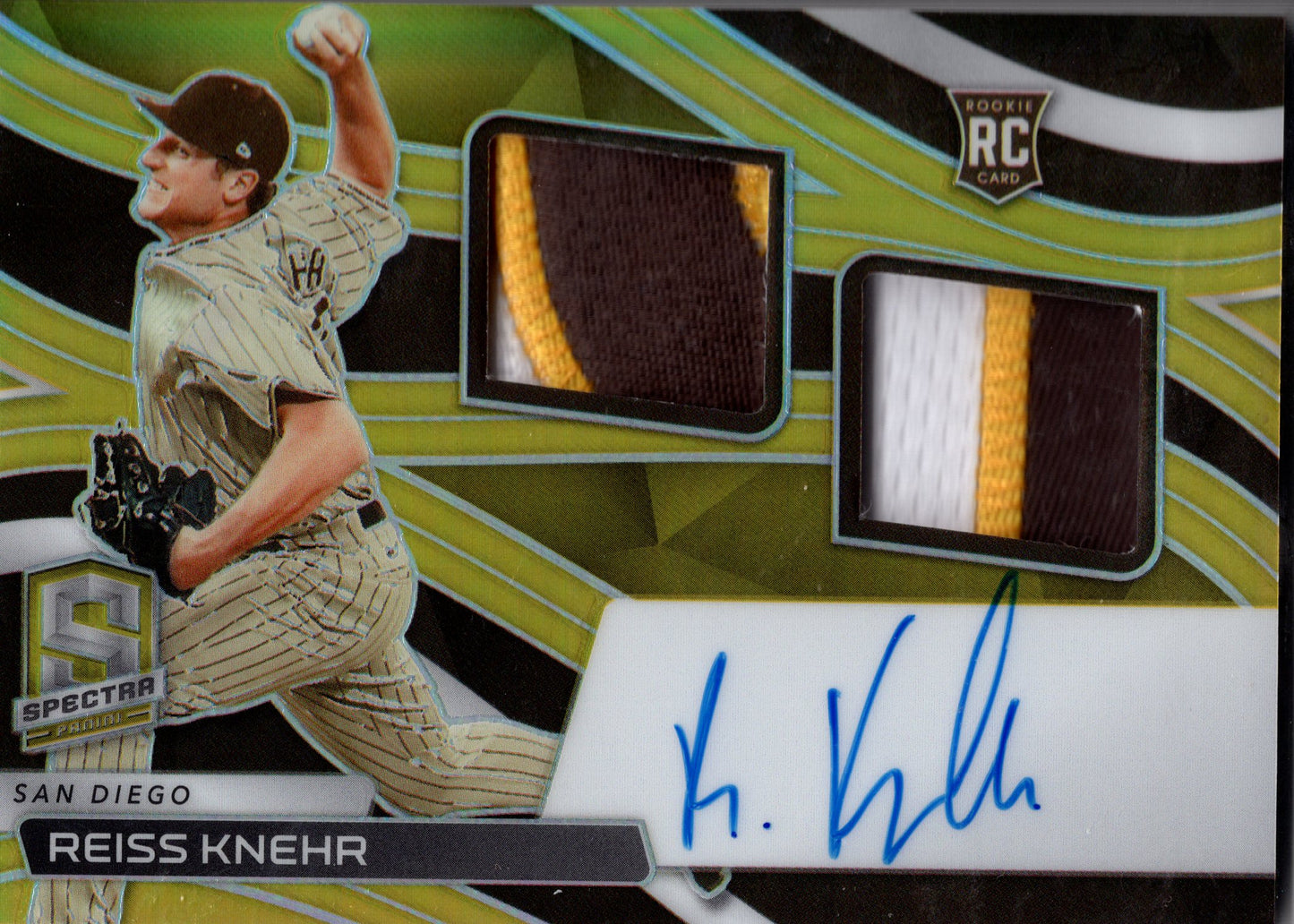 2022 Panini Spectra Reiss Knehr Gold Duo Patch RC Auto 2/10