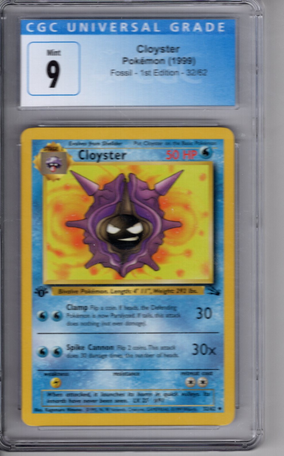 Fossil Cloyster 1st Edition CGC 9