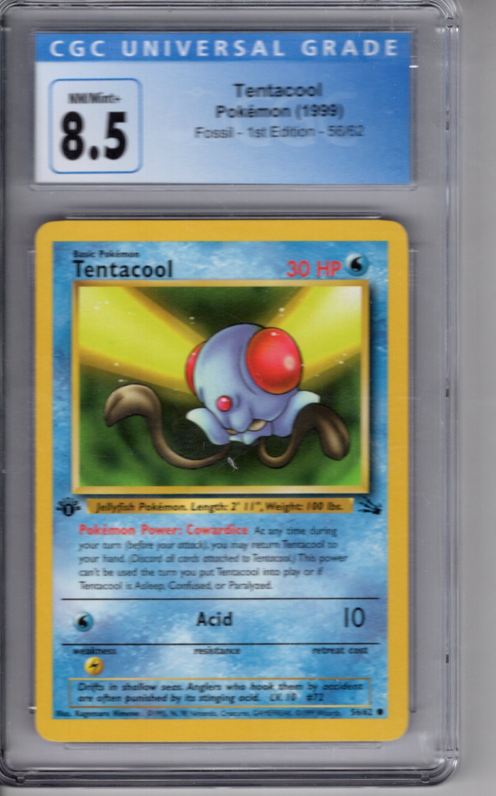 Fossil Tentacool 1st Edition CGC 8.5