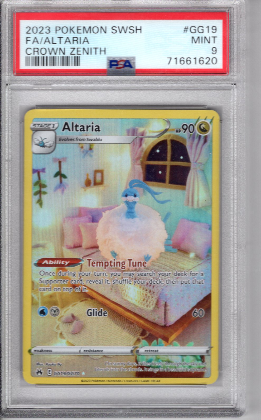 SwSh Crown Zenith Galarian Gallery Altaria PSA 9