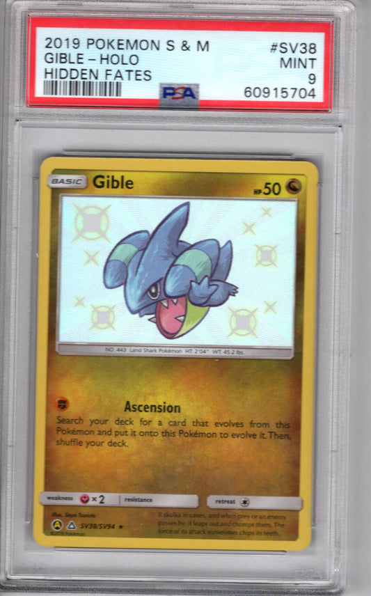 2019 Hidden Fates Shinky Gible PSA 9