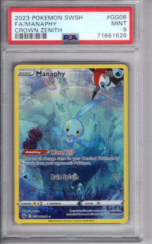 Pokemon SwSh Crown Zenith FA Manaphy PSA 9