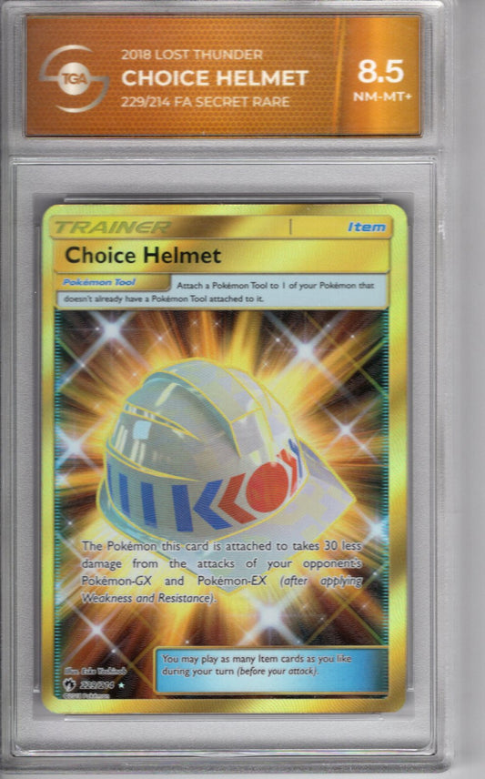 2019 Pokemon SM Lost Thunder Choice Helmet Secret Rare TGA 8.5