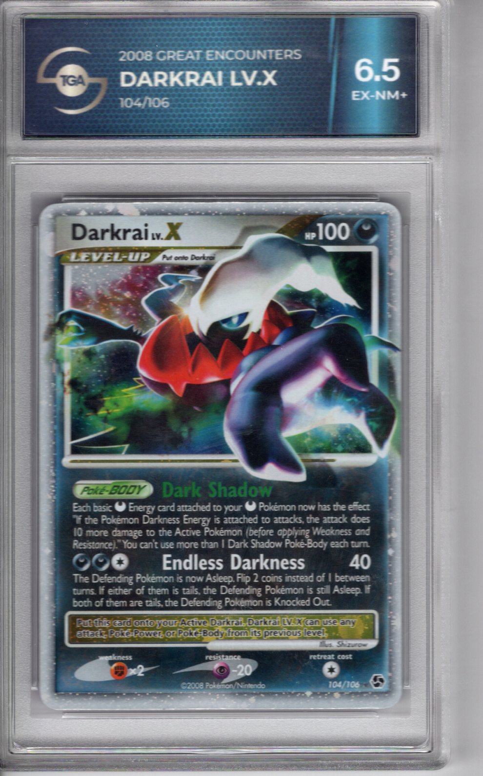 2008 Pokemon Great Encounters Darkrai Lv. X TGA 6.5