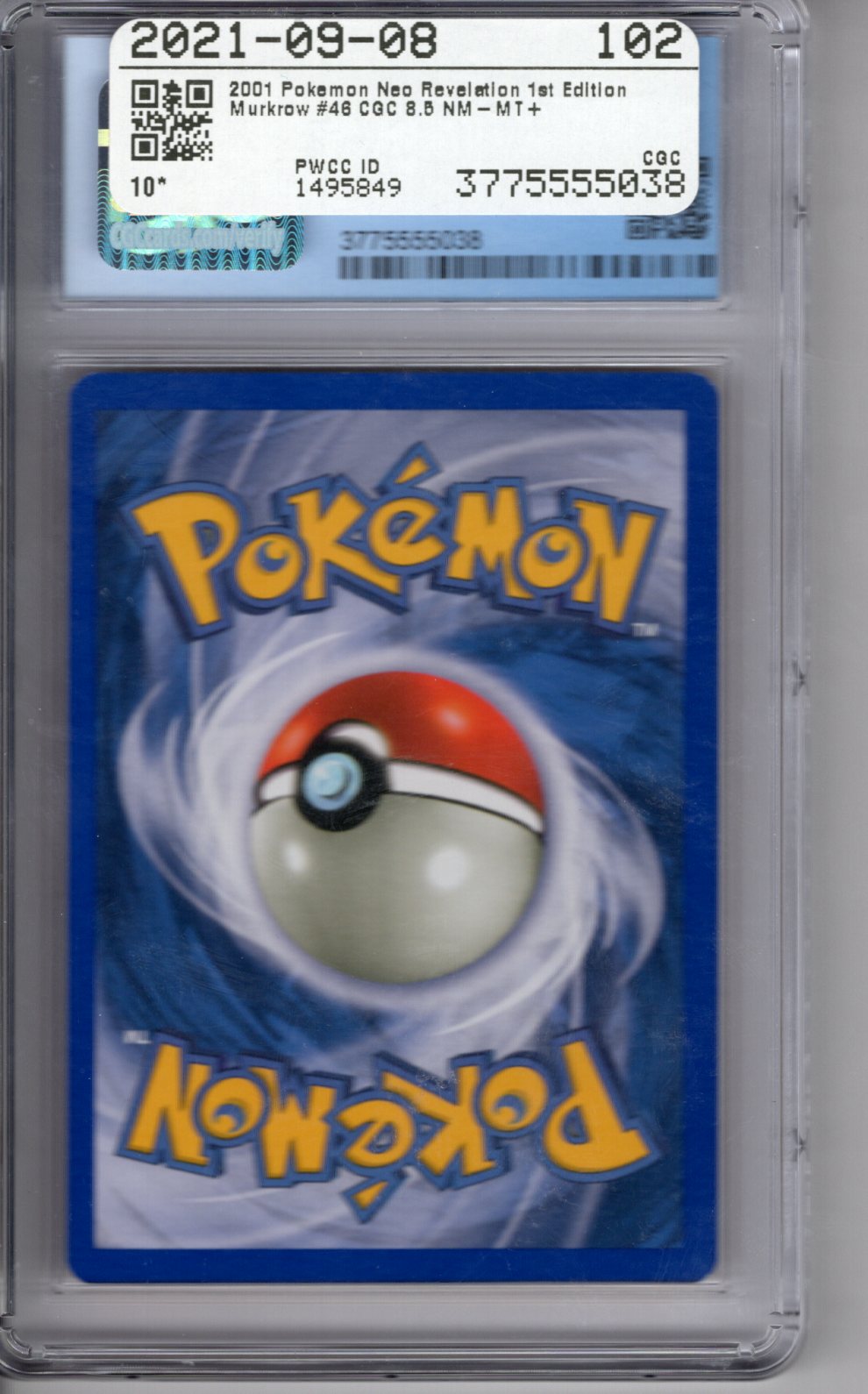 2001 Pokemon Neo Revelation 1st Edition Murkrow CGC 8.5