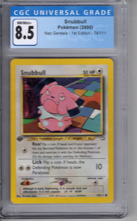 Pokemon 2000 Neo Genesis Snubbull 1st Edition CGC 8.5