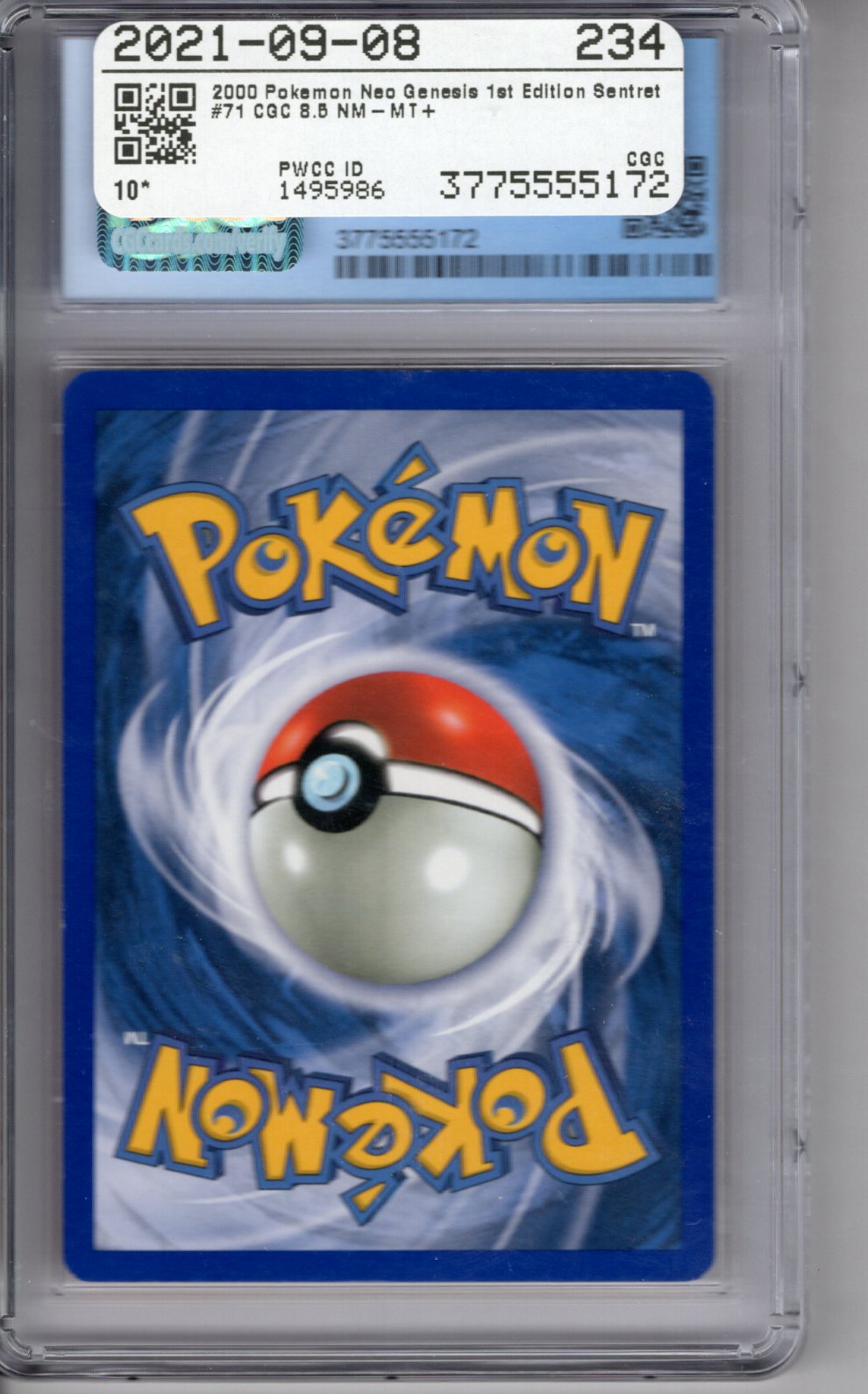 2000 Pokemon Neo Genesis 1st Edition Sentret CGC 8.5