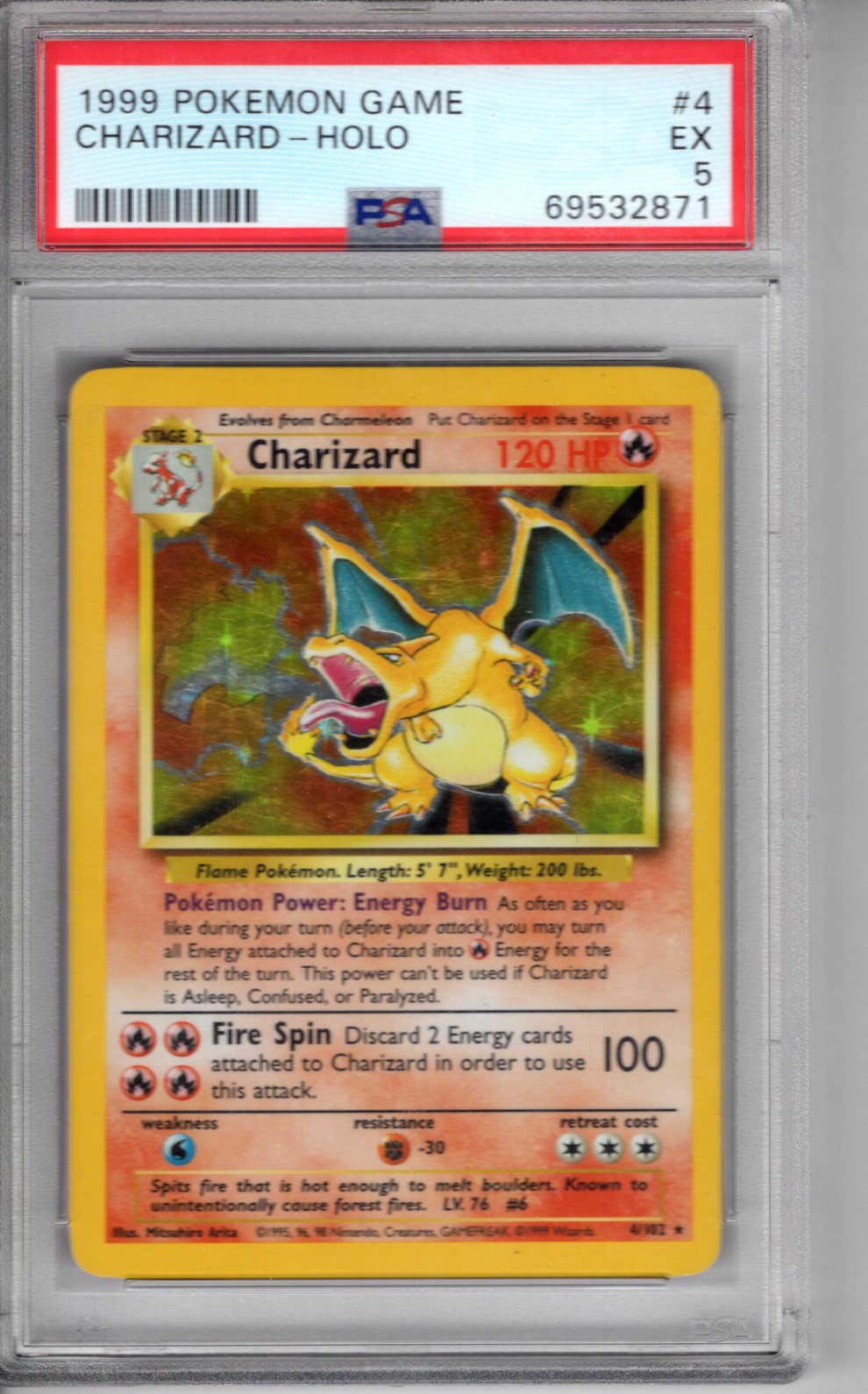 1999 Pokemon Base Set Charizard PSA 5