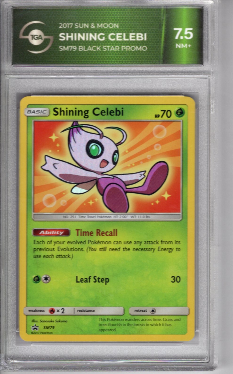 2017 Sun & Moon Black Star Promo Shining Celebi TGA 7.5