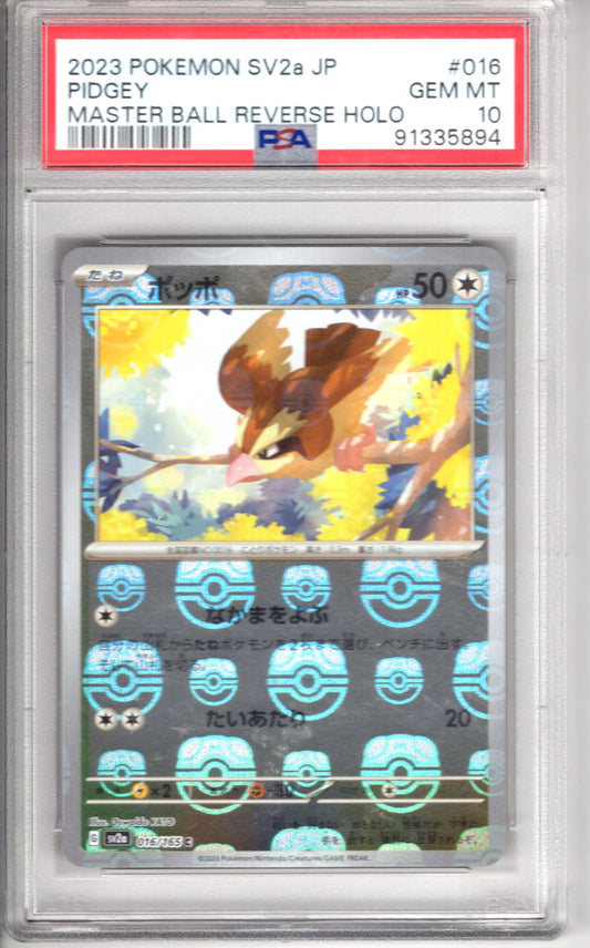 Pidgey Master Ball Reverse Holo PSA 10