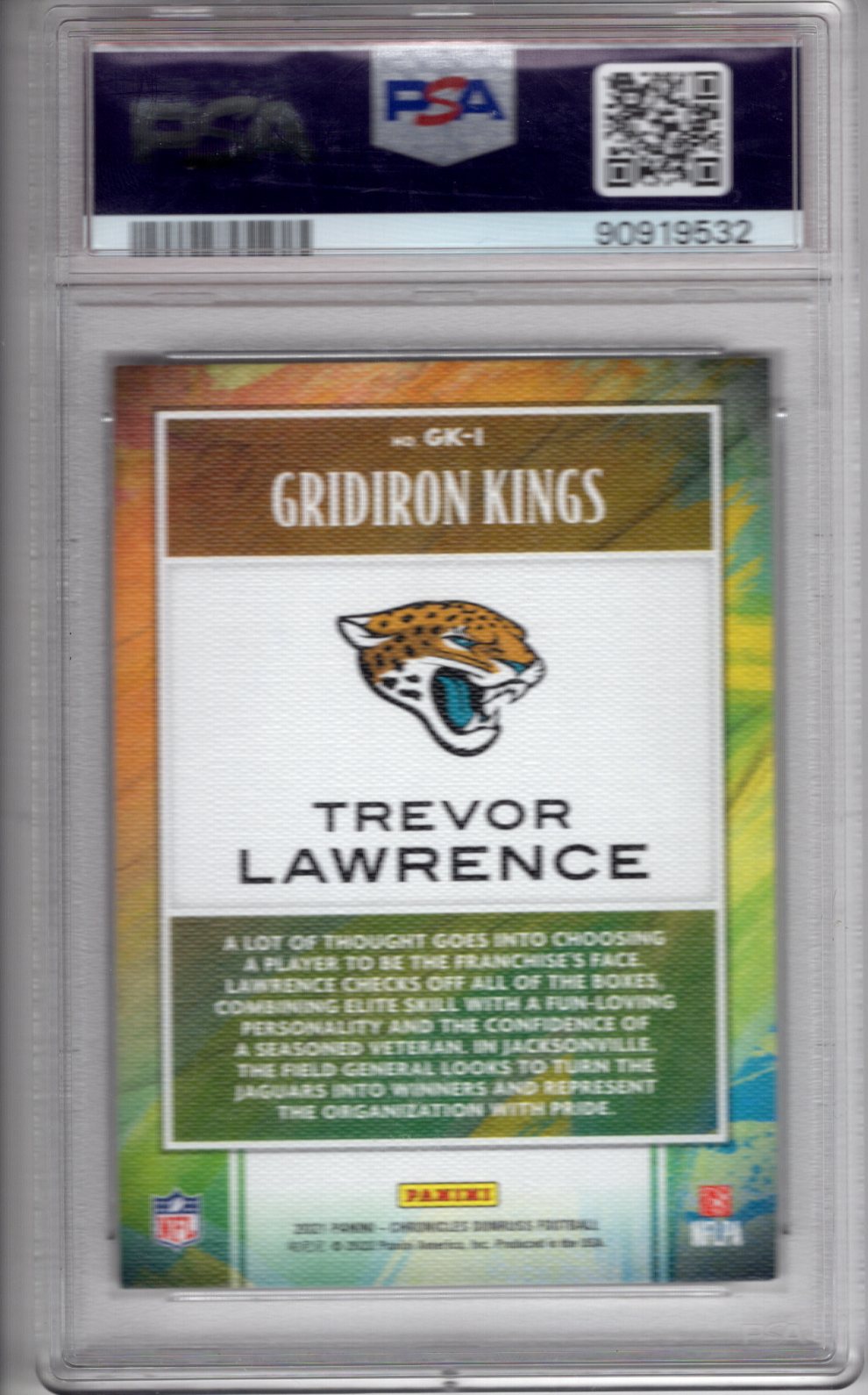 2021 Panini Chronicles Trevor Lawrence Gridiron Kings PSA 9