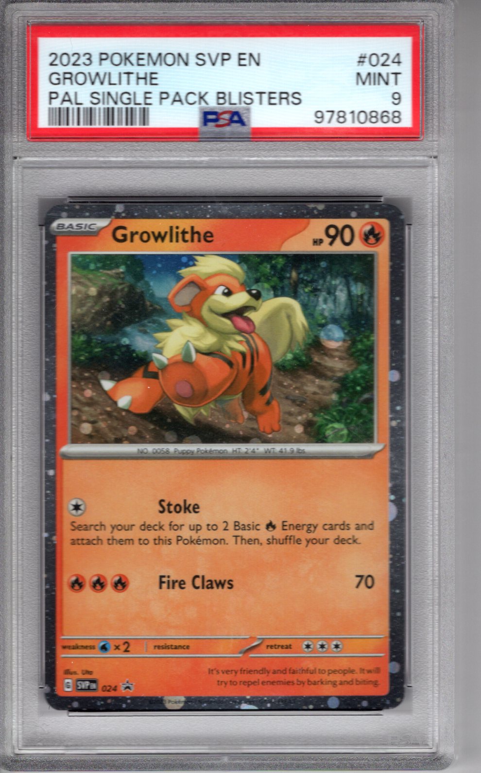 Growlithe SVP Promo PSA 9