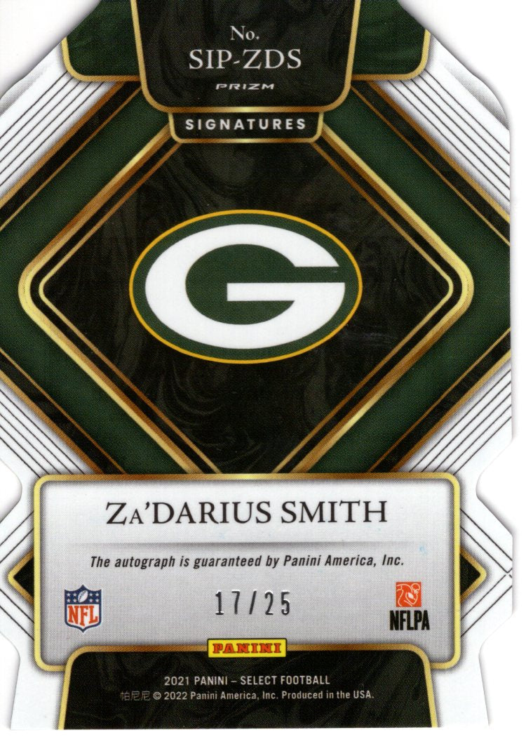 2021 Panini Select Za'Darius Smith Dye Cut Auto 17/25