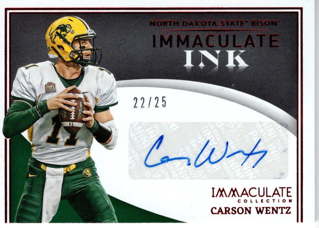 2022 Panini Immaculate Collection Carson Wentz Auto 22/25