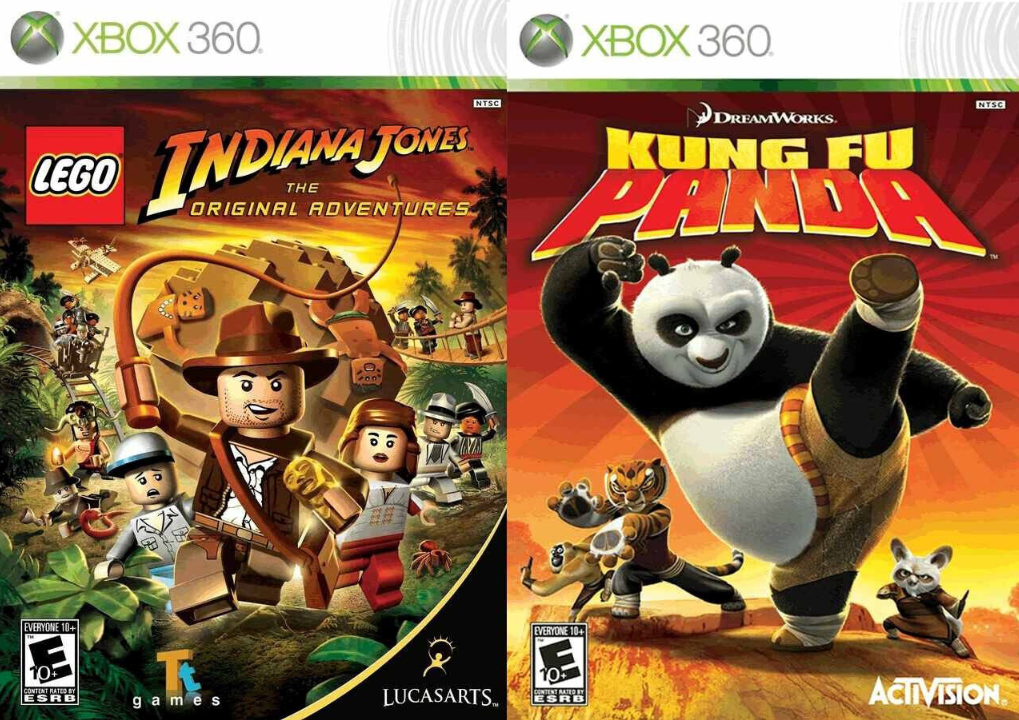 Kung-Fu Panda and Lego Indiana Jones The Original Adventure Xbox 360