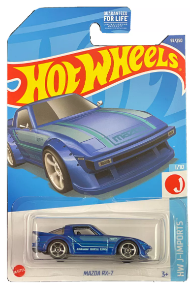 Hot Wheels HW J-Imports Blue Mazda RX-7