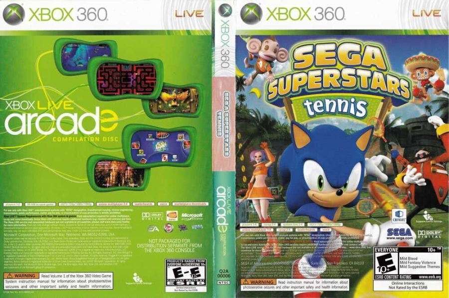 Sega Superstars Tennis/Xbox Live Arcade Xbox 360