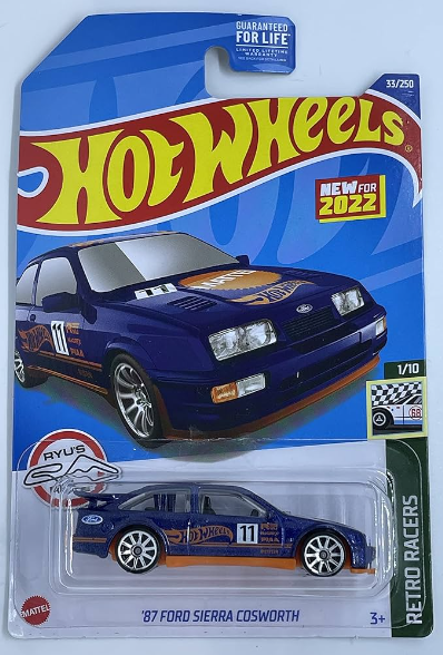 Hot Wheels Retro Racers Blue/Orange '87 Ford Sierra Cosworth