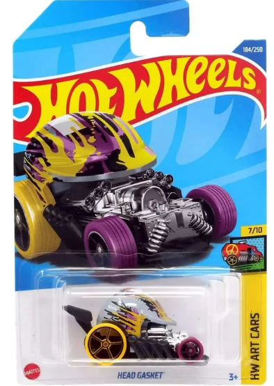 Hot Wheels HW Art Cars Yellow/Purple Head Gasket